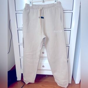 Essentials, Fear of God, men’s beige sweatpants.